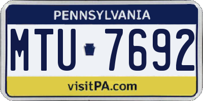 PA license plate MTU7692