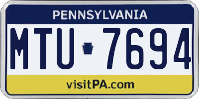 PA license plate MTU7694