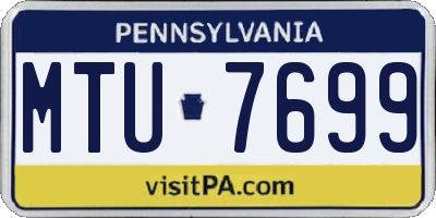 PA license plate MTU7699