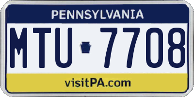 PA license plate MTU7708