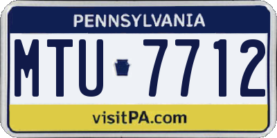 PA license plate MTU7712