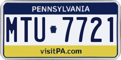 PA license plate MTU7721