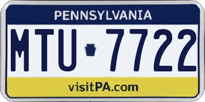PA license plate MTU7722
