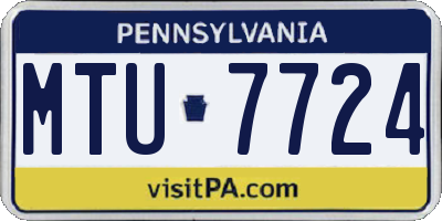 PA license plate MTU7724