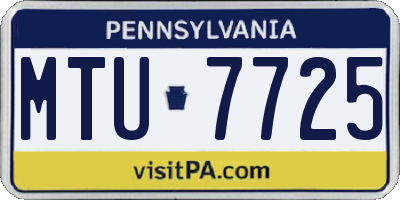 PA license plate MTU7725