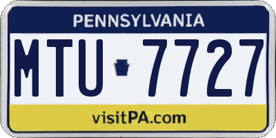 PA license plate MTU7727