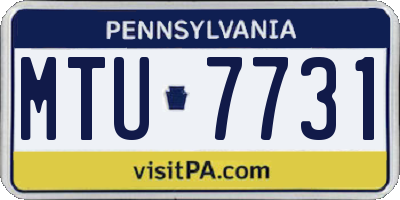PA license plate MTU7731