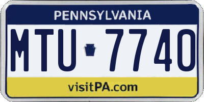 PA license plate MTU7740