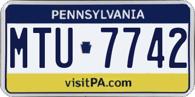 PA license plate MTU7742