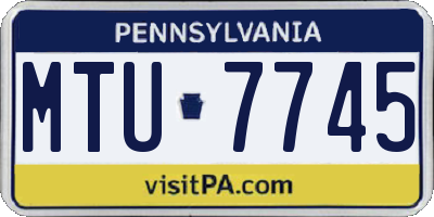 PA license plate MTU7745