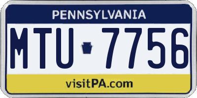 PA license plate MTU7756