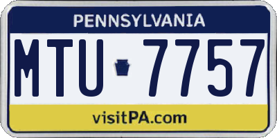 PA license plate MTU7757