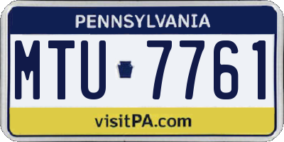 PA license plate MTU7761