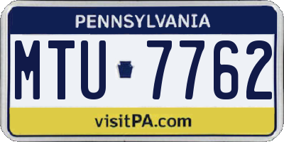 PA license plate MTU7762