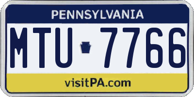 PA license plate MTU7766