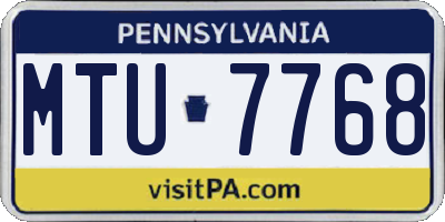 PA license plate MTU7768