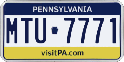 PA license plate MTU7771