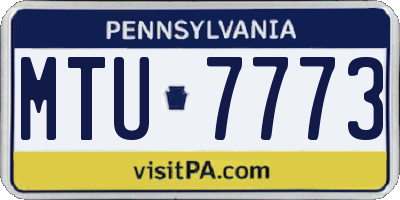 PA license plate MTU7773