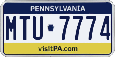 PA license plate MTU7774