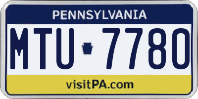 PA license plate MTU7780