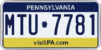 PA license plate MTU7781