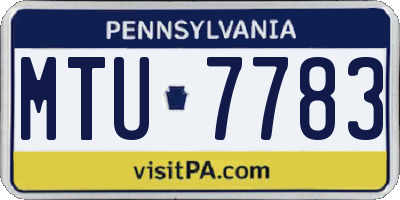 PA license plate MTU7783