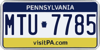 PA license plate MTU7785