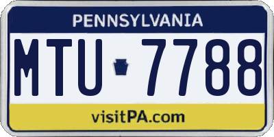 PA license plate MTU7788