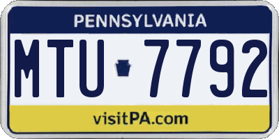 PA license plate MTU7792