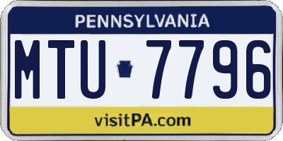 PA license plate MTU7796
