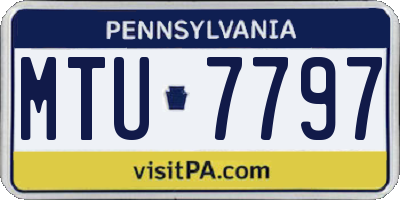 PA license plate MTU7797