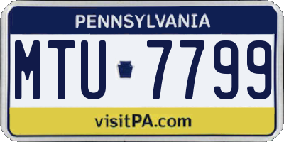 PA license plate MTU7799