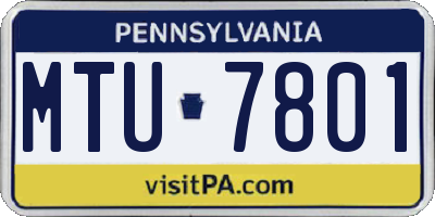 PA license plate MTU7801