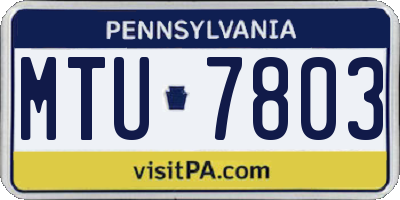 PA license plate MTU7803