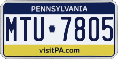 PA license plate MTU7805