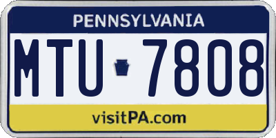 PA license plate MTU7808