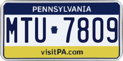 PA license plate MTU7809