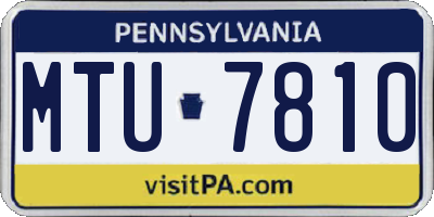 PA license plate MTU7810