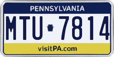 PA license plate MTU7814