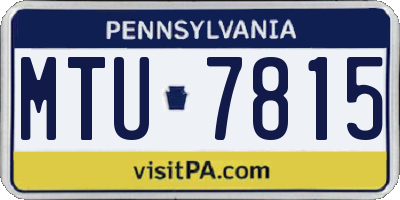 PA license plate MTU7815