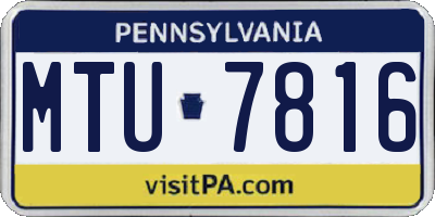 PA license plate MTU7816