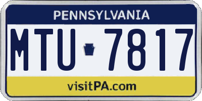 PA license plate MTU7817