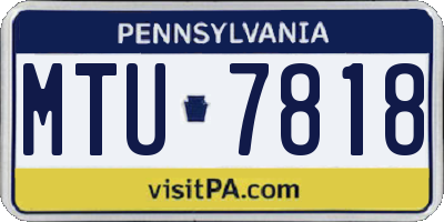 PA license plate MTU7818