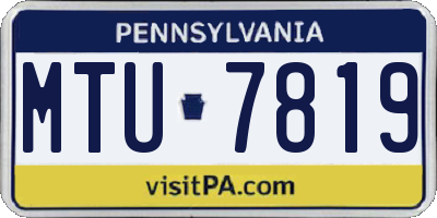 PA license plate MTU7819