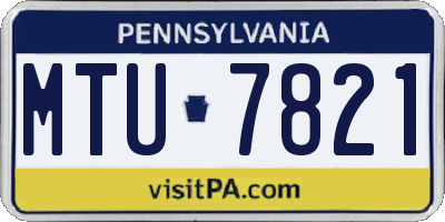 PA license plate MTU7821
