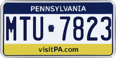 PA license plate MTU7823
