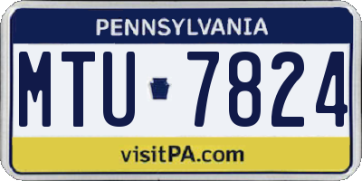 PA license plate MTU7824