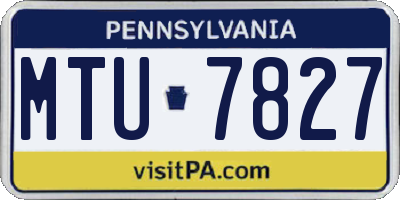 PA license plate MTU7827