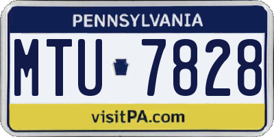 PA license plate MTU7828