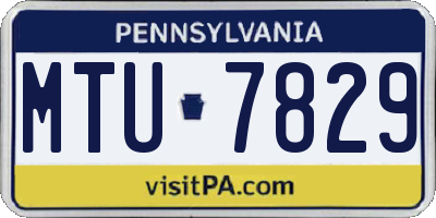 PA license plate MTU7829
